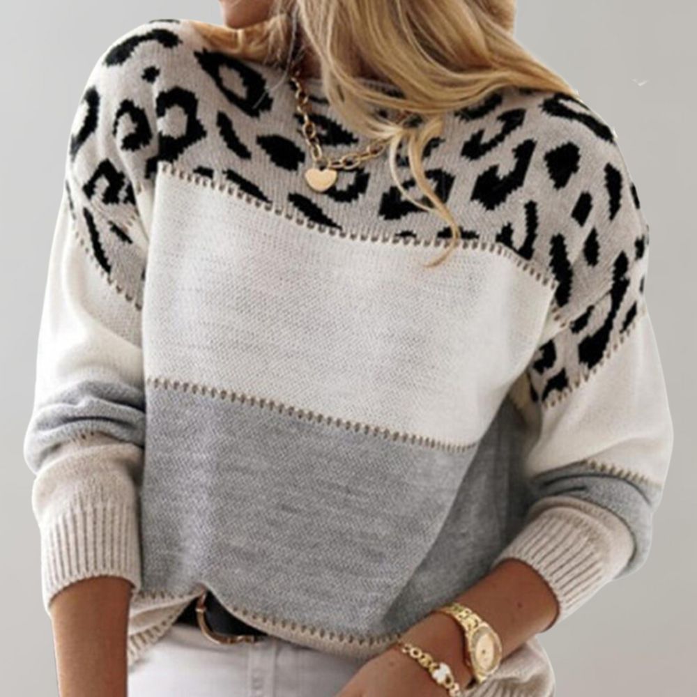 Pascaline – Maglione Casual con Stampa Leopardata