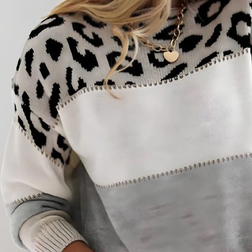 Pascaline – Maglione Casual con Stampa Leopardata