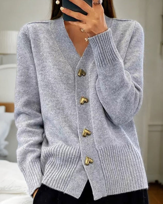 Chasie - Cardigan Elegante con Bottoni a Cuore